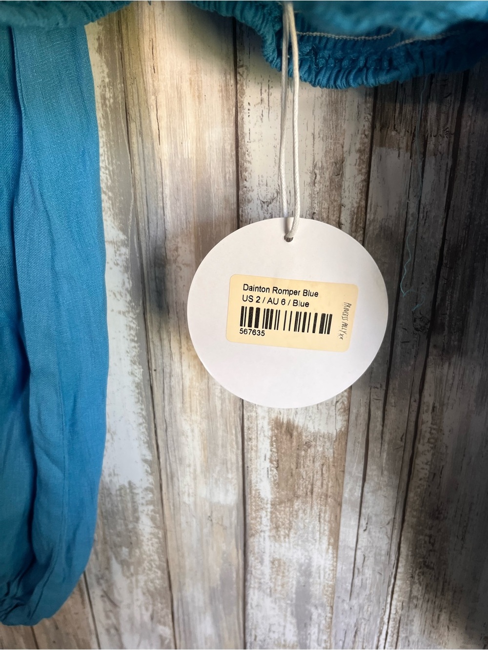 Princess Polly Dainton Romper Size 2 Blue Cutout Puff Sleeve NWT - Picture 5 of 8